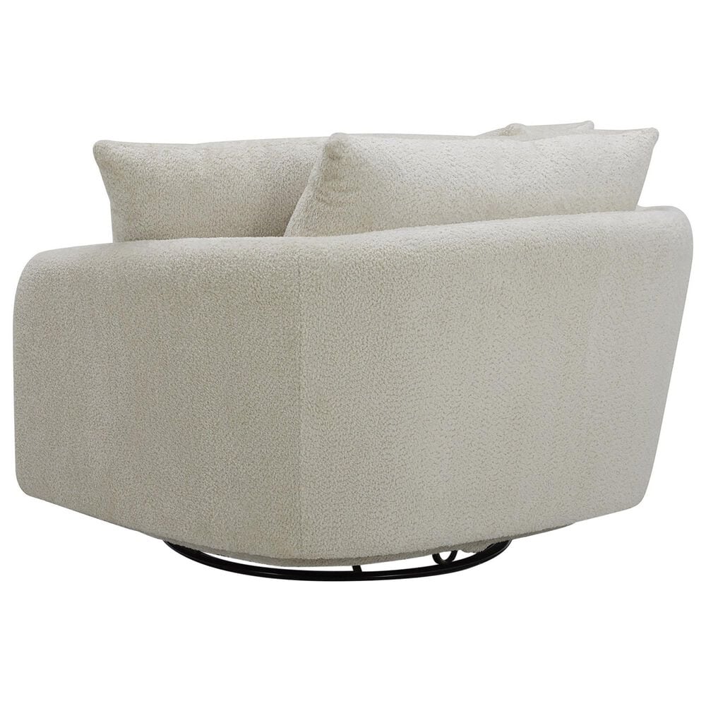 Simeon Collection Boomer Oversized Swivel Accent Chair in Utopia Sand, , large