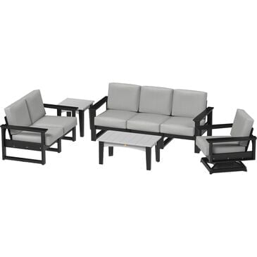 Amish Orchard Lanai and Island 5-Piece Patio Conversation Set in Spectrum Dove, , large