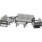 Amish Orchard Lanai and Island 5-Piece Patio Conversation Set in Spectrum Dove, , large