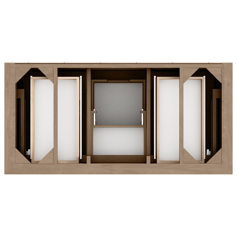 James Martin Vanities Brookfield 48" Single Bathroom Vanity in Pecan with 3 cm Parisien Bleu Quartz Top and Rectangular Sink, , large