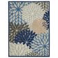 Nourison Aloha ALH05 7"10" x 10"6" Blue and Multicolor Indoor/Outdoor Area Rug, , large