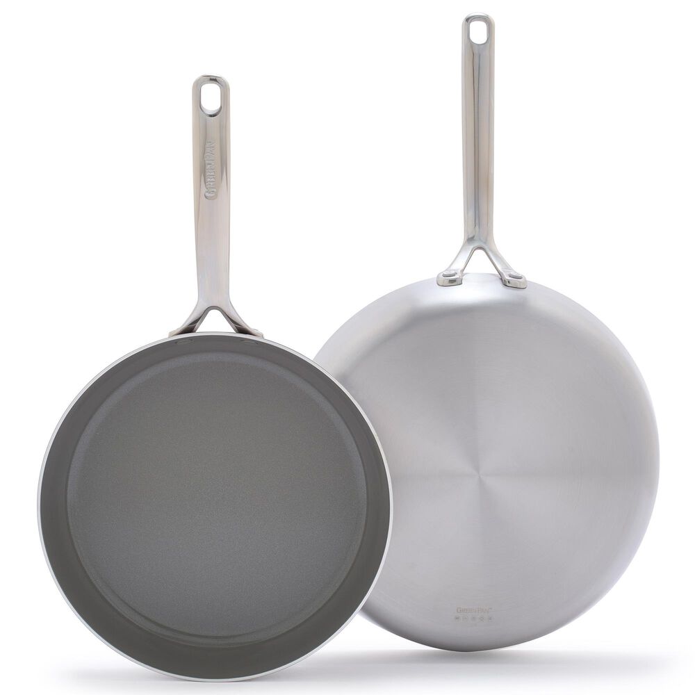 Green Pan GP5 10" and 12" Frypan Set in Stainless Steel, , large