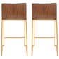 Lumisource Mason Mara Counter Stool with Black Cushion in Gold and Walnut (Set of 2), , large