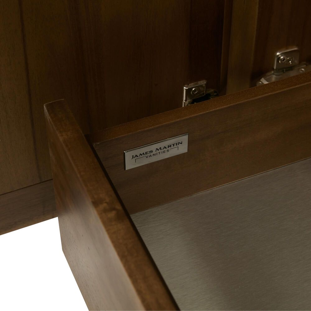 James Martin Vanities Marcello 36" Wall Mounted Single Bathroom Vanity in Chestnut with 3 cm Parisien Bleu Quartz Top and Rectangular Sink, , large