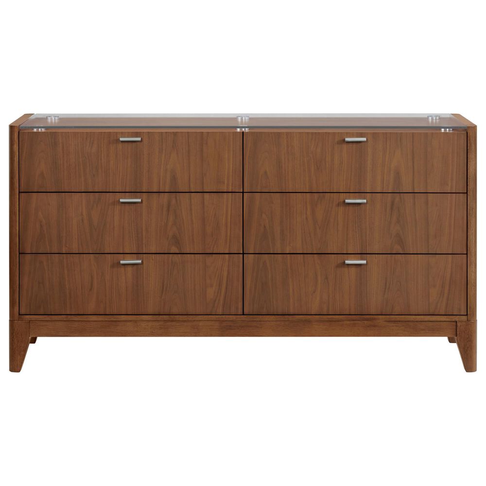 Boulder &amp; Pine King Wallbed with Two Nightstand Piers and Dresser in Warm Brown, , large