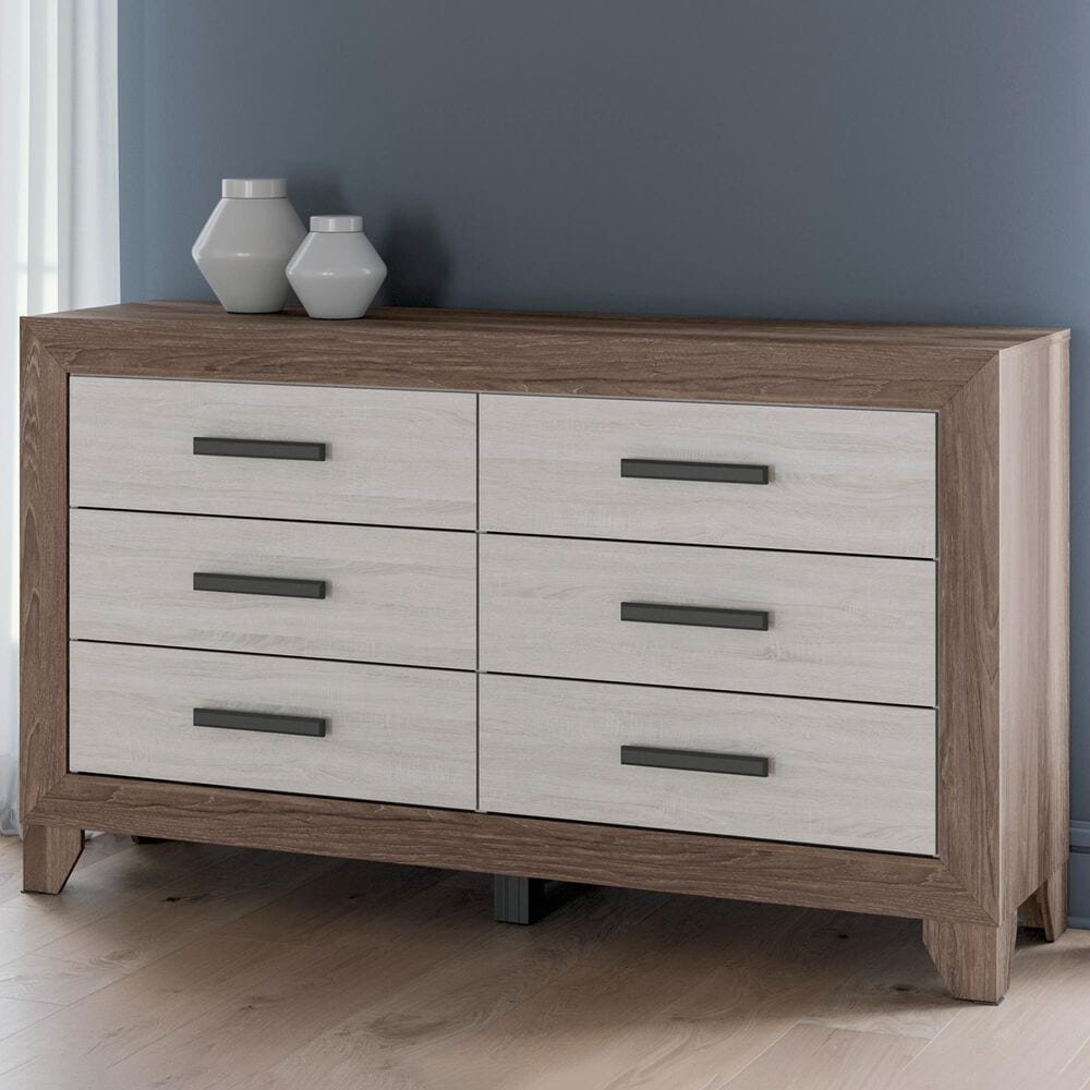 Ashley Sharnari 6-Drawer Dresser Only in Antique White and Gray Brown, , large