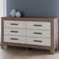 Ashley Sharnari 6-Drawer Dresser Only in Antique White and Gray Brown, , large
