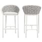 Hearth and Haven Rowan Patio Low-back Barrel Stool in White (Set of 2), , large