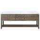 Lexora Home Norwalk 84" Double Bathroom Vanity in Grey Oak with White Carrara Marble Top  and Rectangle Sink, , large