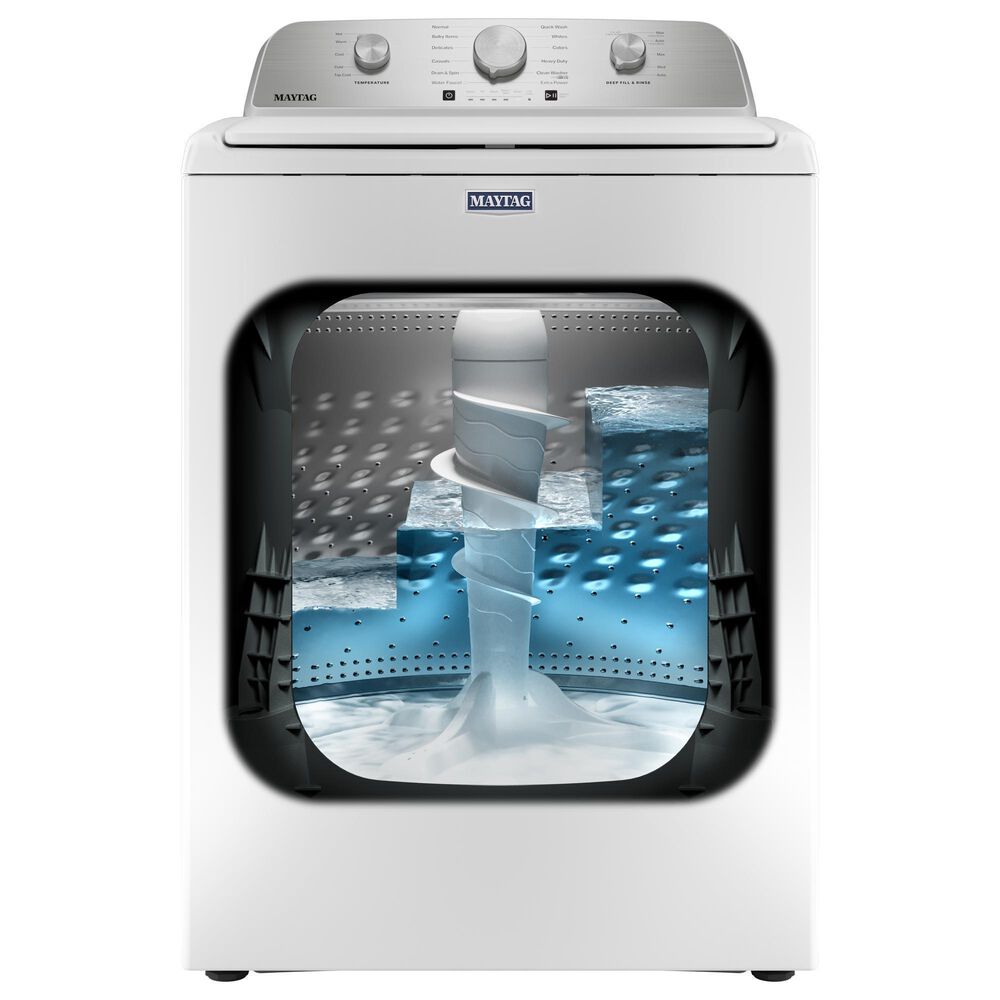 Maytag 4.7 Cu. Ft. Top Load Agitator Washer and 7.0 Cu. Ft. Top Load Electric Wrinkle Prevent Dryer in White, , large