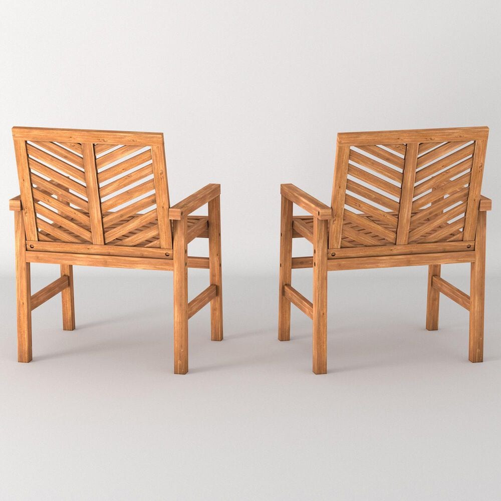 Walker Edison Vincent Patio Chair in Brown &#40;Set of 2&#41;, , large