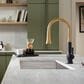 Kohler Tone Pull-Down Kitchen Sink Faucet in Matte Black and Brushed Moderne Brass, , large