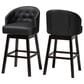 Baxton Studio Avril Swivel Bar Stool with Black Cushion in Dark Espresso Brown (Set of 2), , large