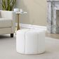 LumiSource Daisy Upholstered Ottoman in White, , large
