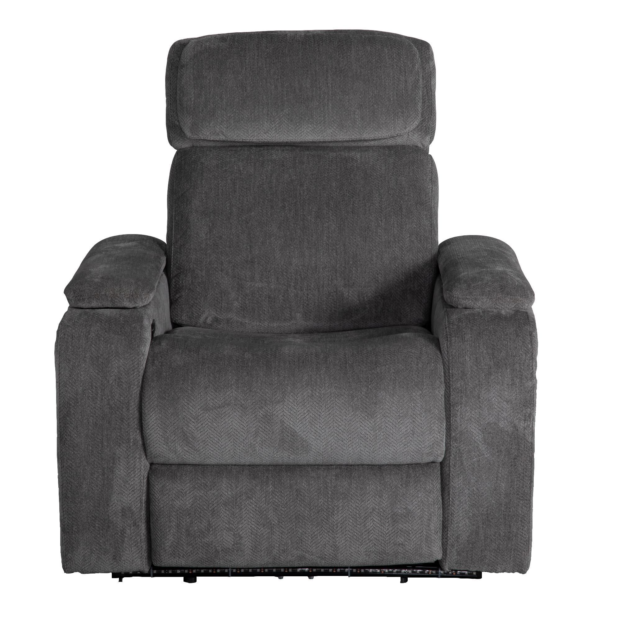 Aurora Furnishings Wallaway Power Recliner in Arica Pewter NFM