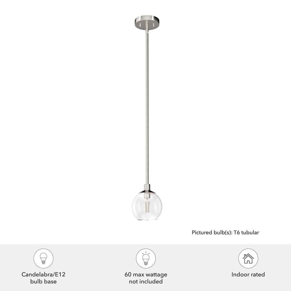 Hunter Xidane 1-Light Mini Pendant in Brushed Nickel, , large