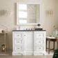 James Martin Vanities De Soto 48" Single Bathroom Vanity in Bright White with 3 cm Parisien Bleu Quartz Top and Rectangular Sink, , large