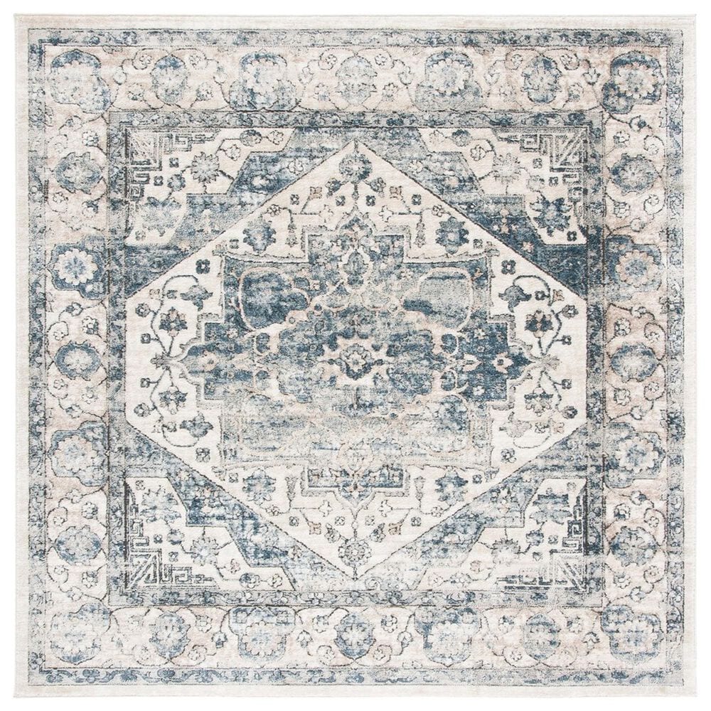 Safavieh Oregon 6"7" Square Ivory and Blue Area Rug, , large
