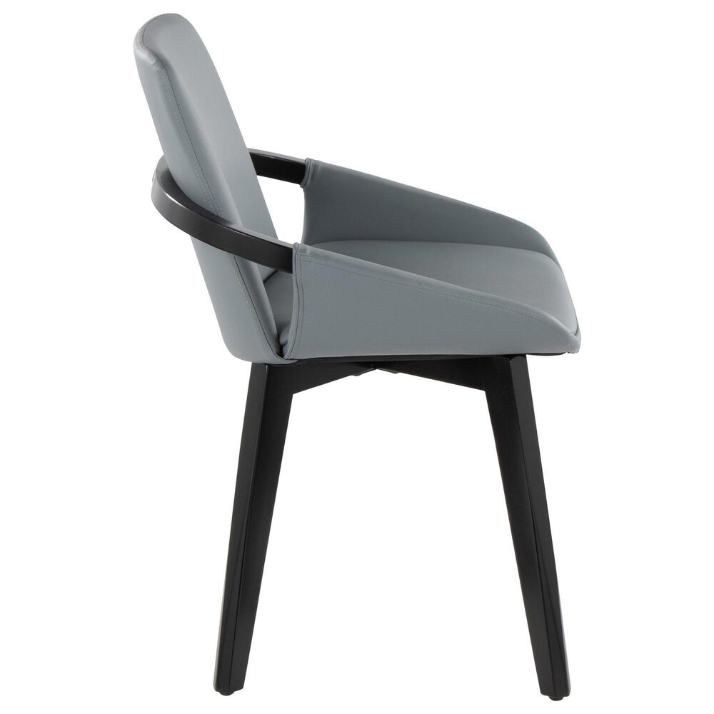 LumiSource Cosmo Accent Chair with Faux Leather Cushion in Grey, , large