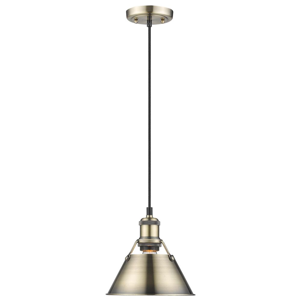 Golden Lighting Orwell 1-Light Small Pendant in Aged Brass, , large