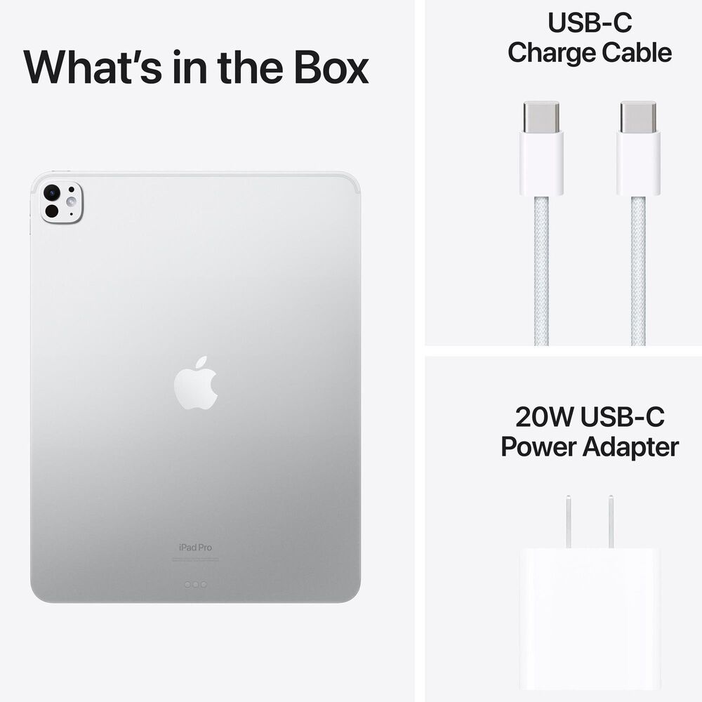 Apple iPad Pro 13-Inch M4 chip with Wi-Fi + Cellular - 2TB with Nano Texture Glass in Silver, , large