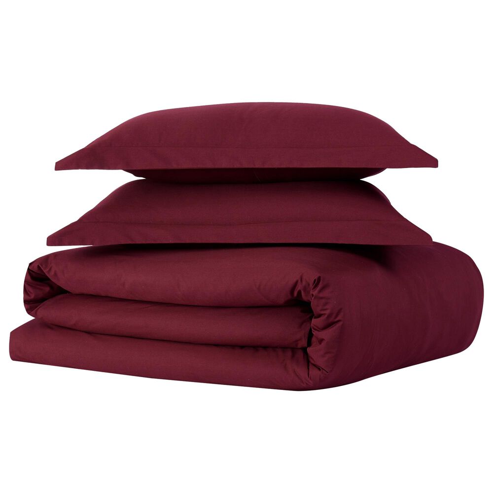 Pem America Brooklyn Loom Classic 2-Piece Twin Duvet Set in Burgundy, , large