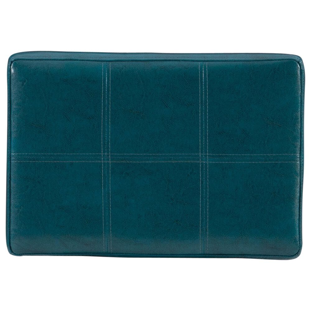 Linon Home Decor Claridge Counter Stool with Blue Cushion in Dark Brown, , large