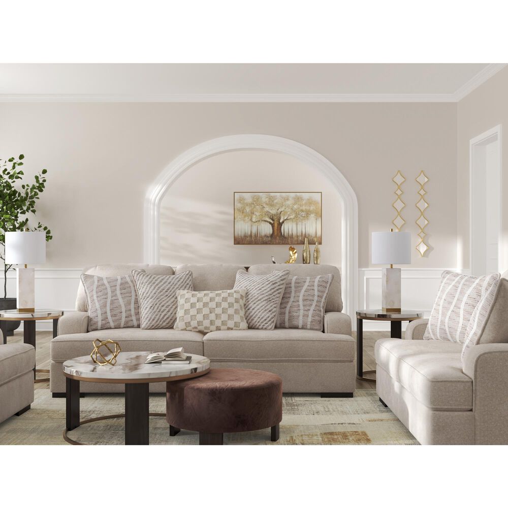 Ashley High Profile Stationary Sofa in Taupe, , large