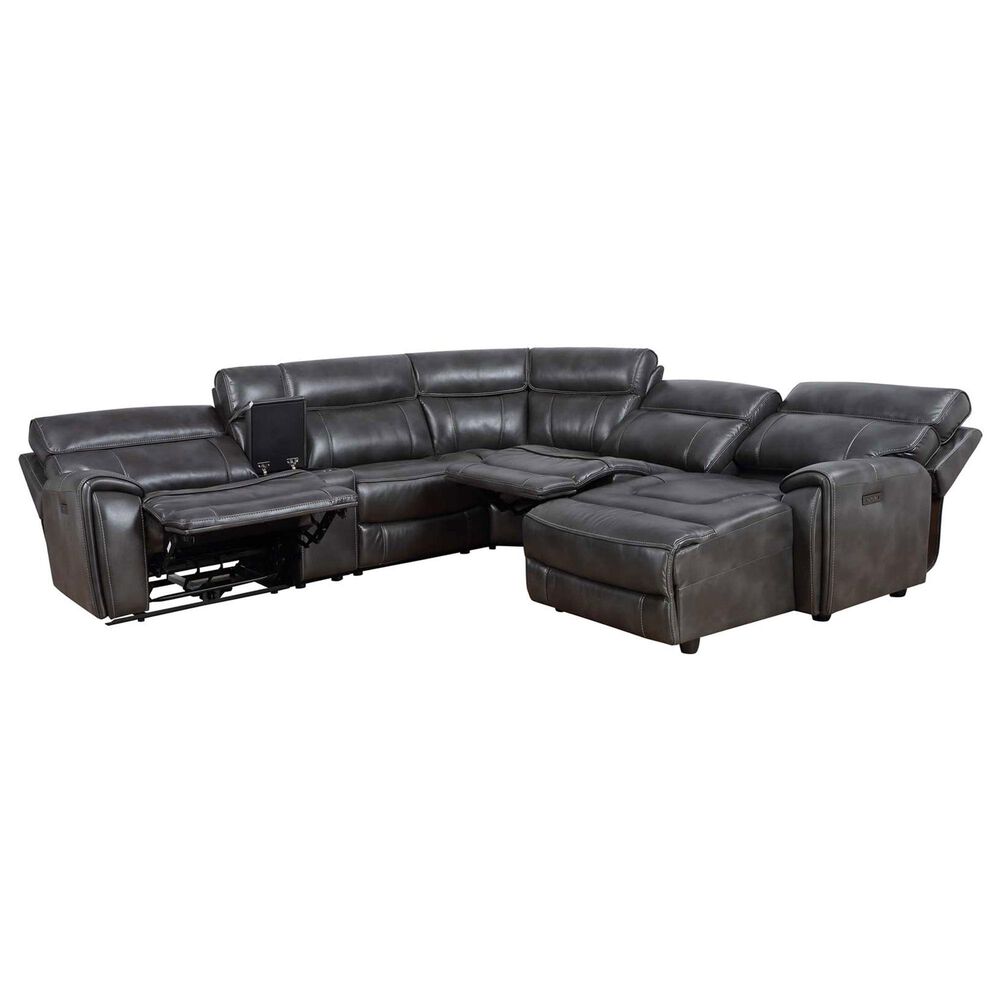 Steve Silver Provo 6-Piece Dual Power Chaise Sectional in Smoked Grey, , large