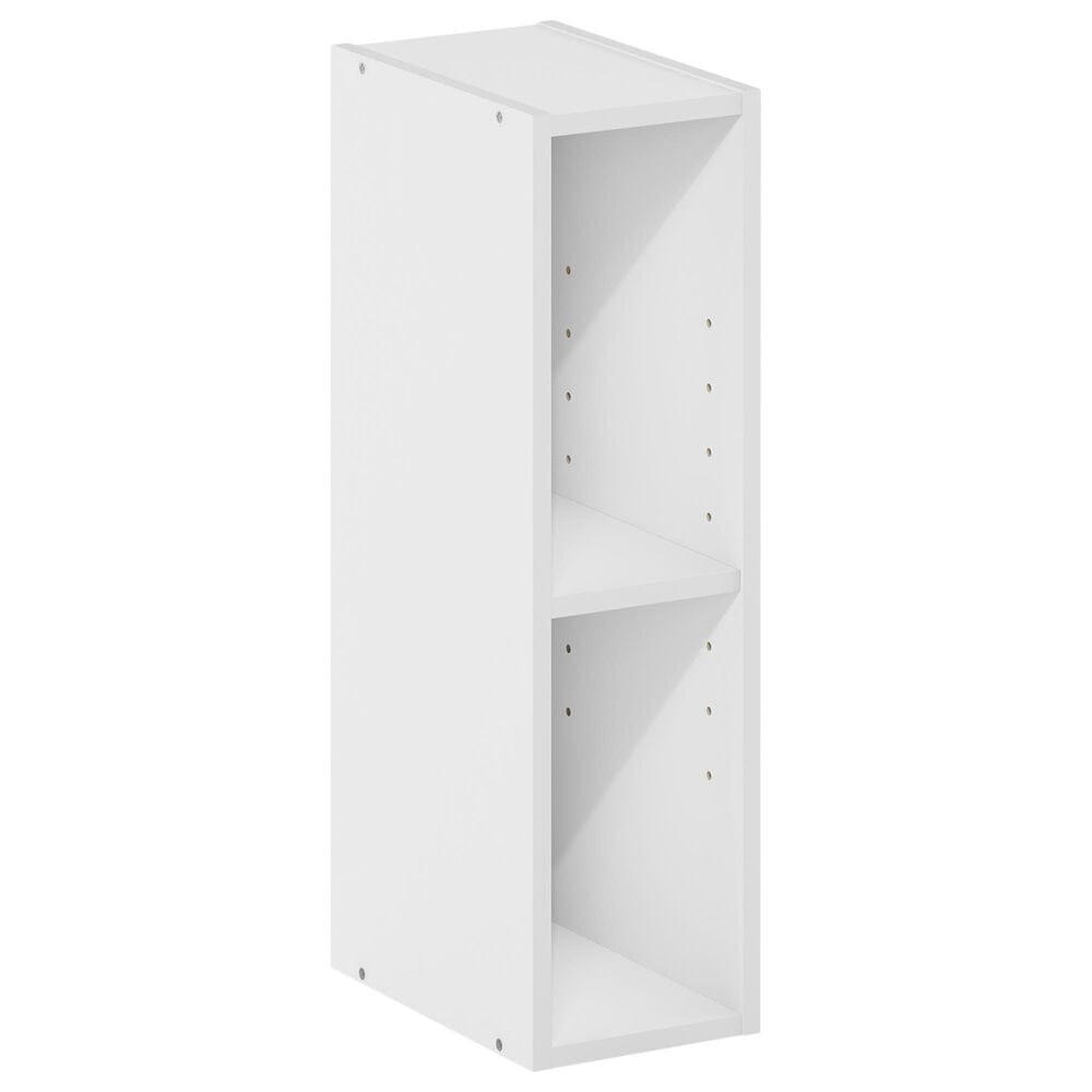 HOMLUX 2-Tier Open Bookcase with 6" Shelf in White, , large