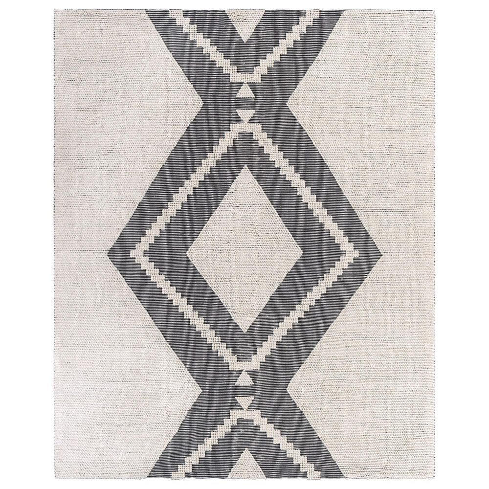 Surya Azalea 10" x 14" Black and Ivory Indoor/Outdoor Area Rug, , large