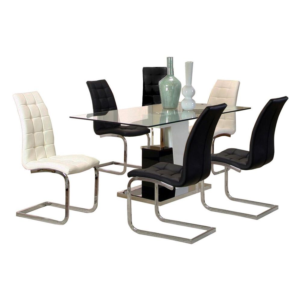 Penny Lane Padria 7-Piece Dining Set in Black and White, , large