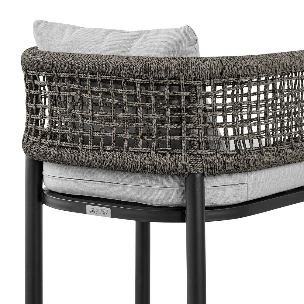 Armen Living Felicia Patio Bar Stool in Light Gray, , large