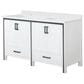 Lexora Home Ziva 60" Double Bathroom Vanity in White with 2 cm White Cultured Marble Top and Rectangular Sinks, , large