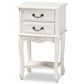 Baxton Studio Gabrielle 2-Drawer End Table in White, , large