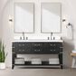 Lexora Home Norwalk 60" Double Bathroom Vanity in Black Oak with White Quartz Top and Rectangular Sinks, , large