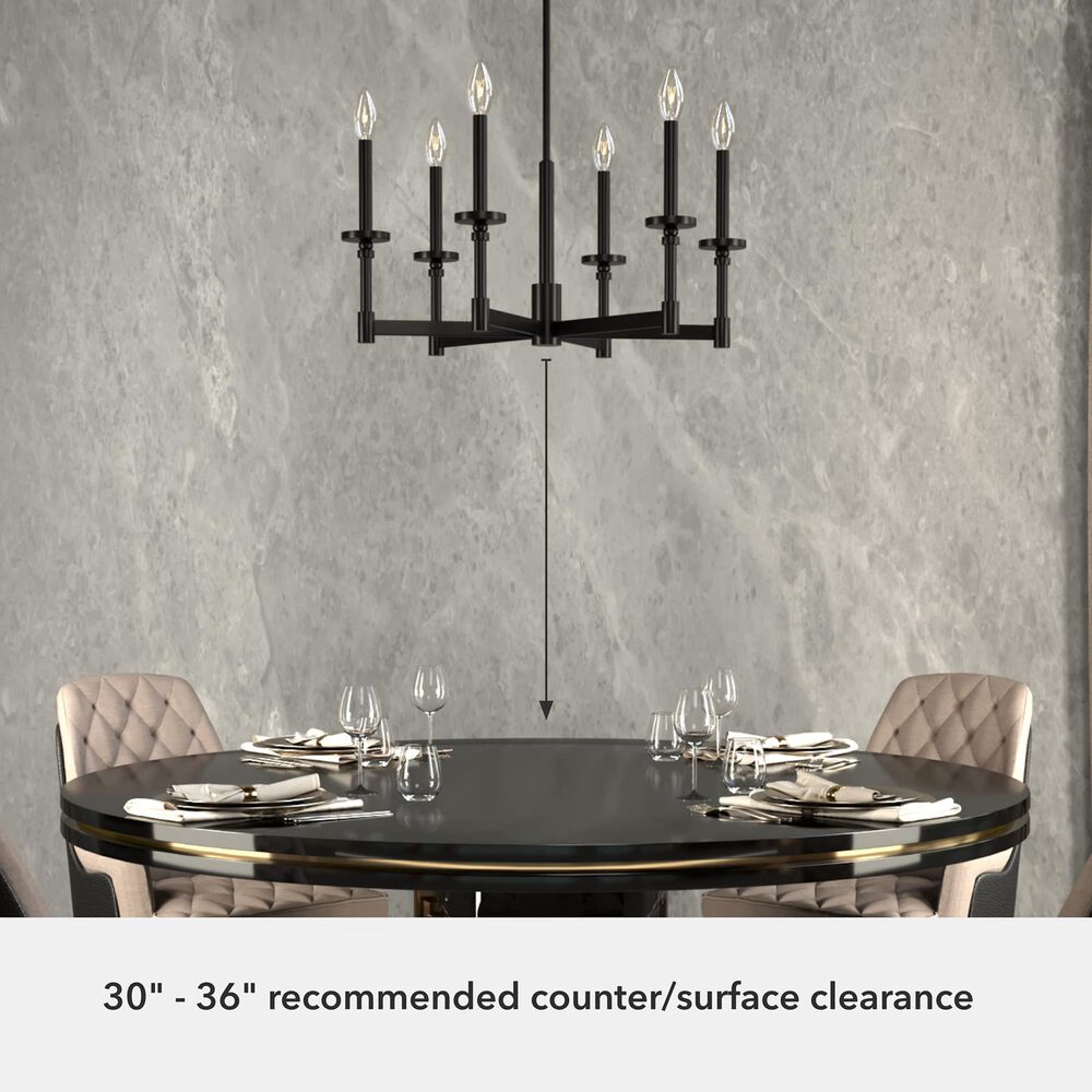 Hunter Briargrove Single Tier Chandelier in Matte Black, , large