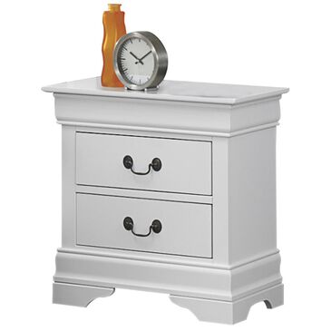Pacific Landing Louis Philippe 2-Drawer Nightstand in White, , large