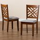 Baxton Studio Caron Side Chair with Grey Cushion in Walnut Brown (Set of 2), , large