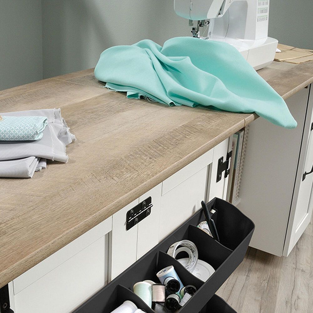Sauder Select Drop-Leaf Sewing Cart in Lintel Oak, , large