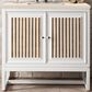James Martin Vanities Athens 36" Single Bathroom Vanity in Glossy White with 3 cm Carrara White Marble Top and Rectangular Sink, , large