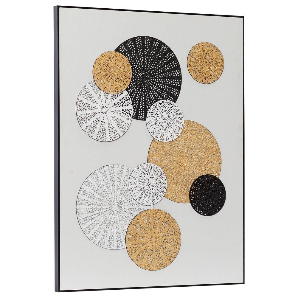 Maple and Jade Contemporary Canvas Wall Decor in Yellow, Black and White, , large