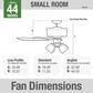 Hunter Hartland 44" Ceiling Fan with LED Lights in Matte Silver, , large