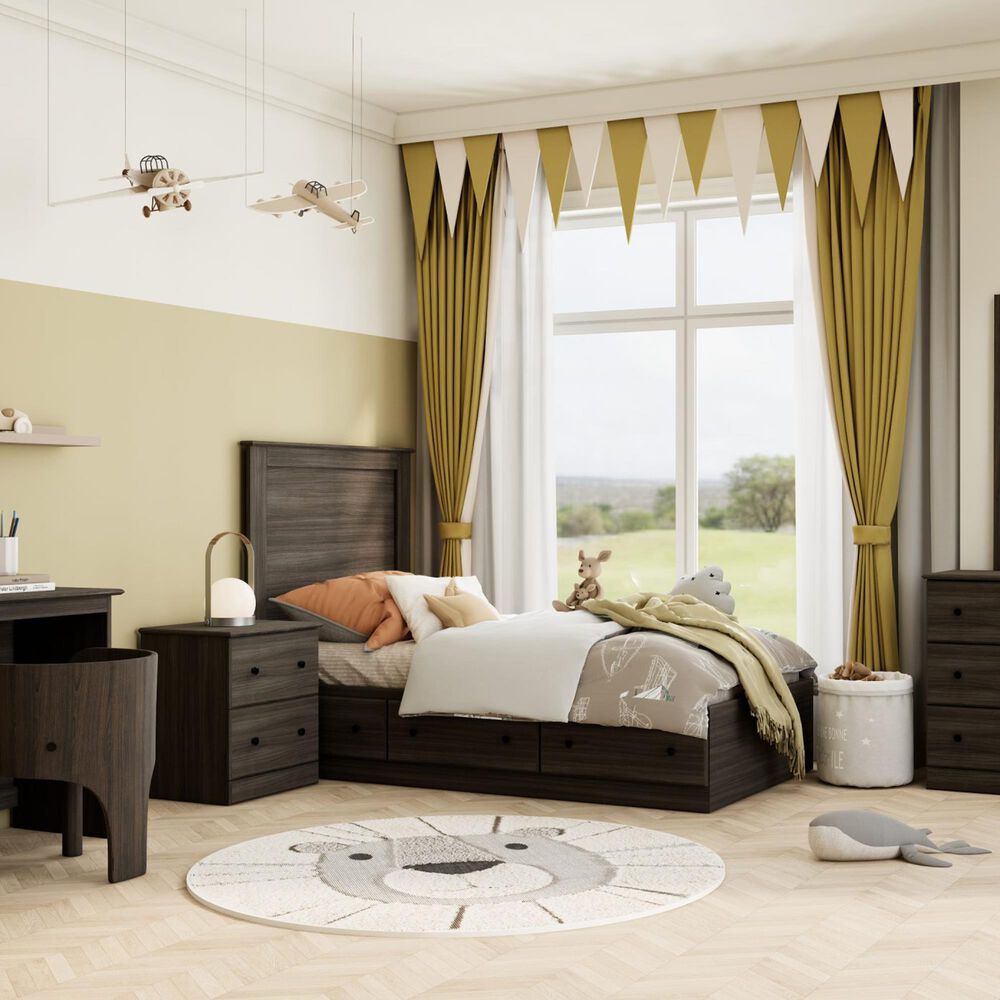 Lemoore Essential Twin Panel Headboard in Grey Walnut, , large