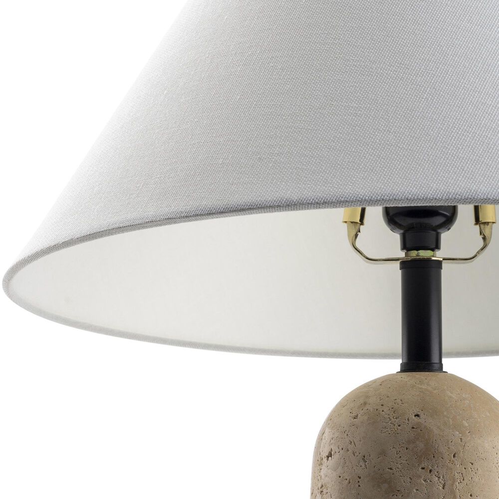 37B Agate Rounded Table Lamp in Natural Travertine, , large