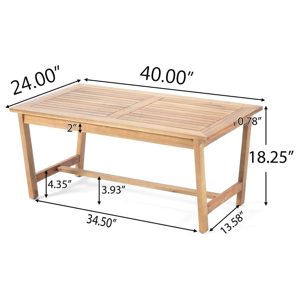 Hearth and Haven Panama 4-Piece Patio Conversation Set with Gray Cushion in Teak, , large