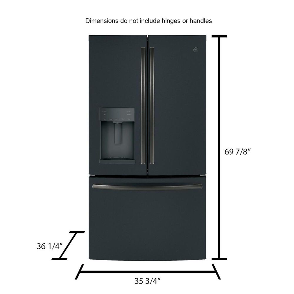 GE Appliances 27.8 Cu. Ft. Energy Star French-Door Refrigerator in Black Slate, , large