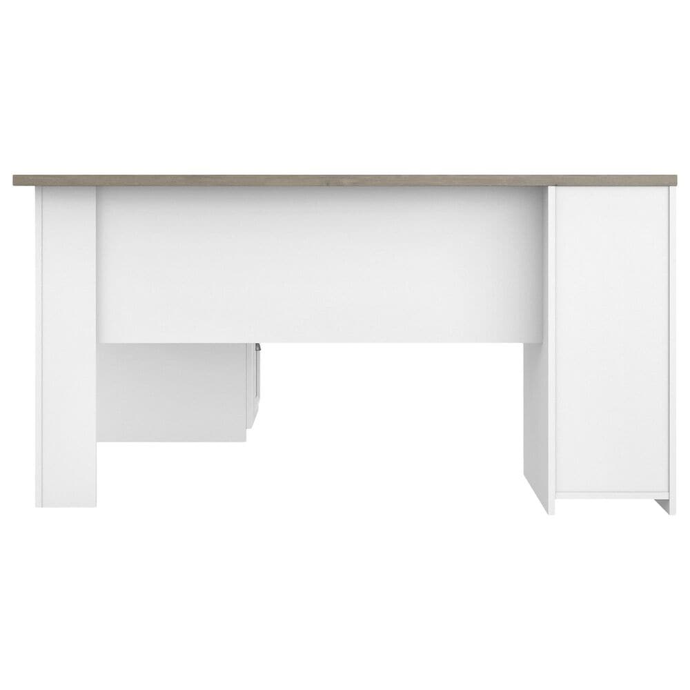 Bush Fairview 3-Piece Office Desk and File Cabinet Set in Shiplap Gray and Pure White, , large
