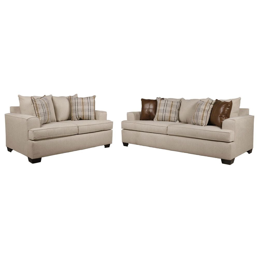 J Cooper USA Stationary Sofa and Loveseat Set in Janelle Peyote, , large