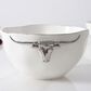 Pampa Bay Longhorns Large Bowl in White and Silver, , large